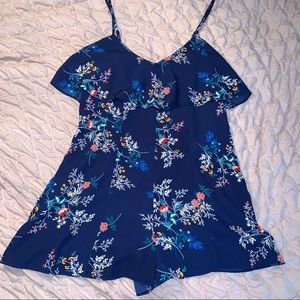 Blue floral romper